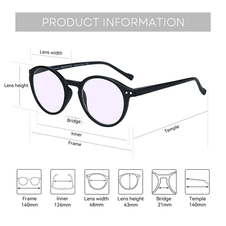Blue Light Blocking Reading Glasses Presbyopic Computer Eyewear Anti-Glare Diopter 0 To 4.0 Back To School 2026