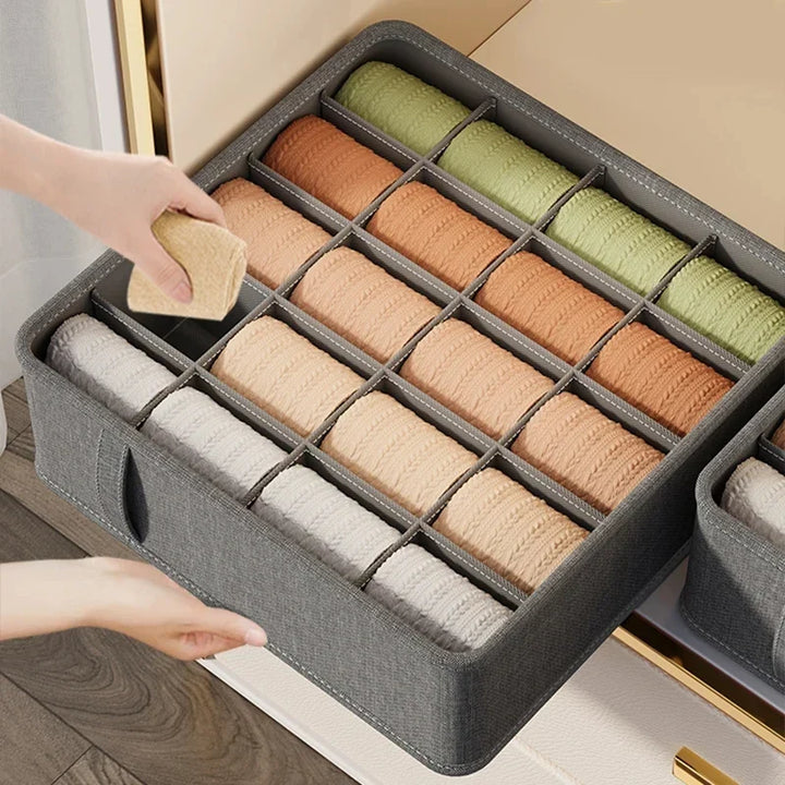 Polyester Sock Bra Organizer Box with 20 Grids - Home Organizers for Drawers &amp; Cabinets