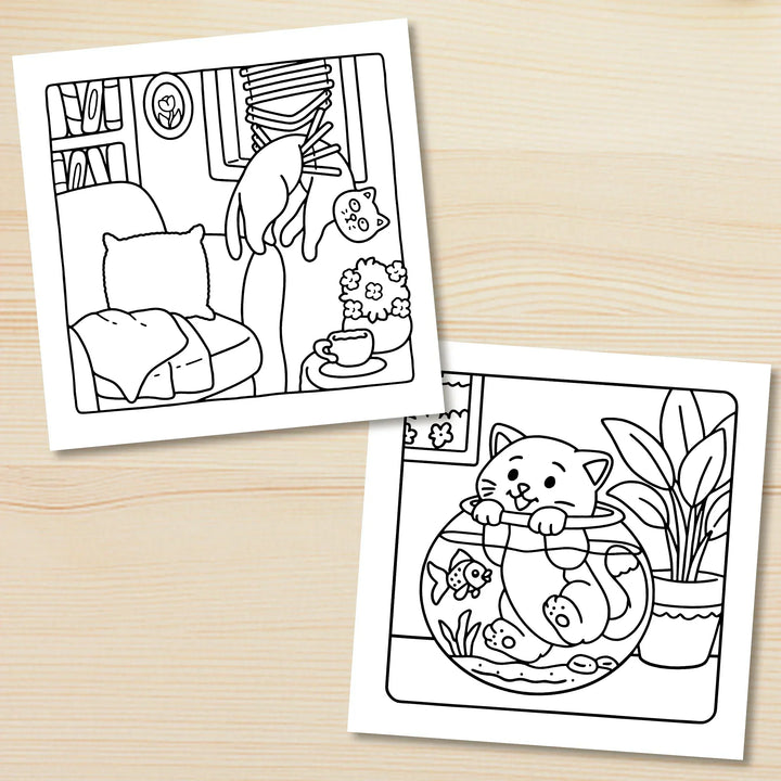 colouring Book Bold-Easy Patterns Cat Life Fall 2025 Gift Relaxation And Stress Relief