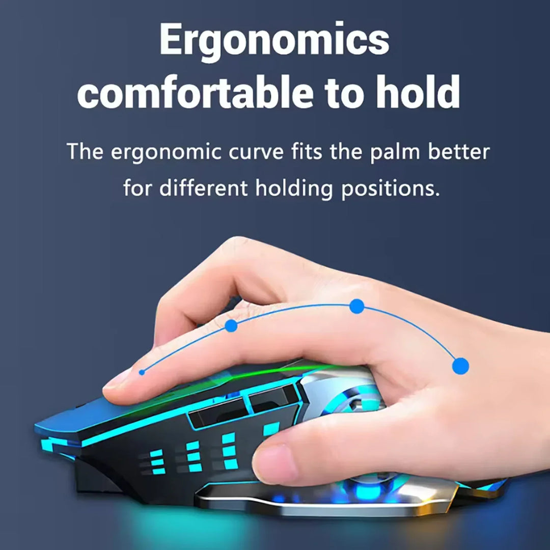 Wireless Rechargeable Gaming Mouse Bluetooth Silent Backlit