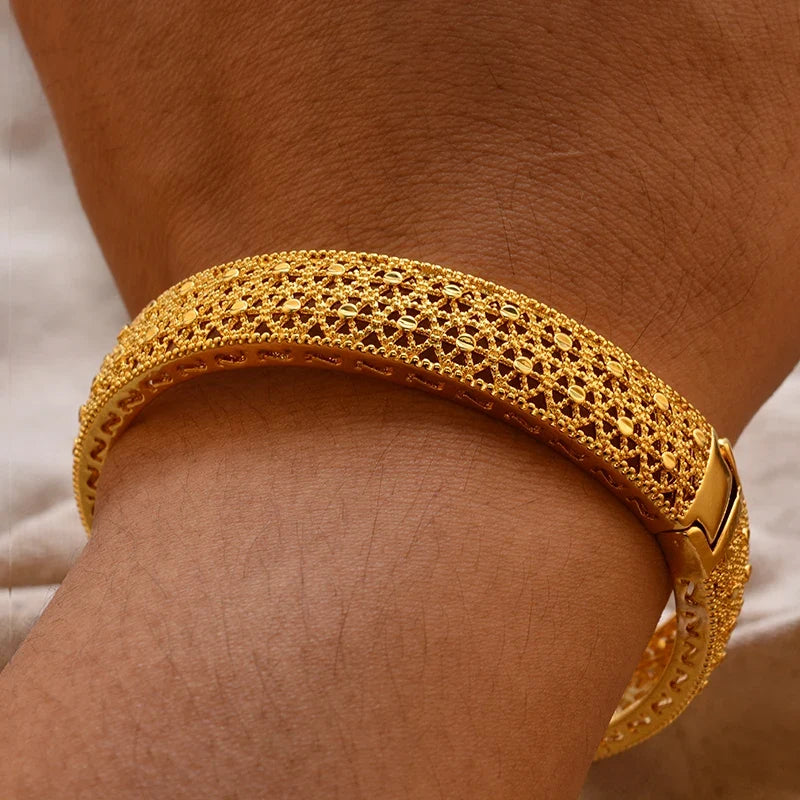 Gold Plated Bangles Luxury Arabic Wedding Bracelet