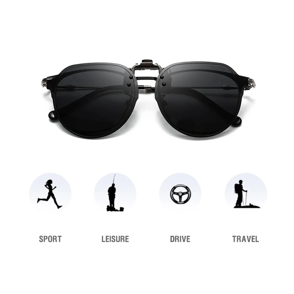 Clip-On Sunglasses Polarized UV400 Flip Up Clip Night Vision Clip Universal Goggles For Driving And Fishing Summer 2026