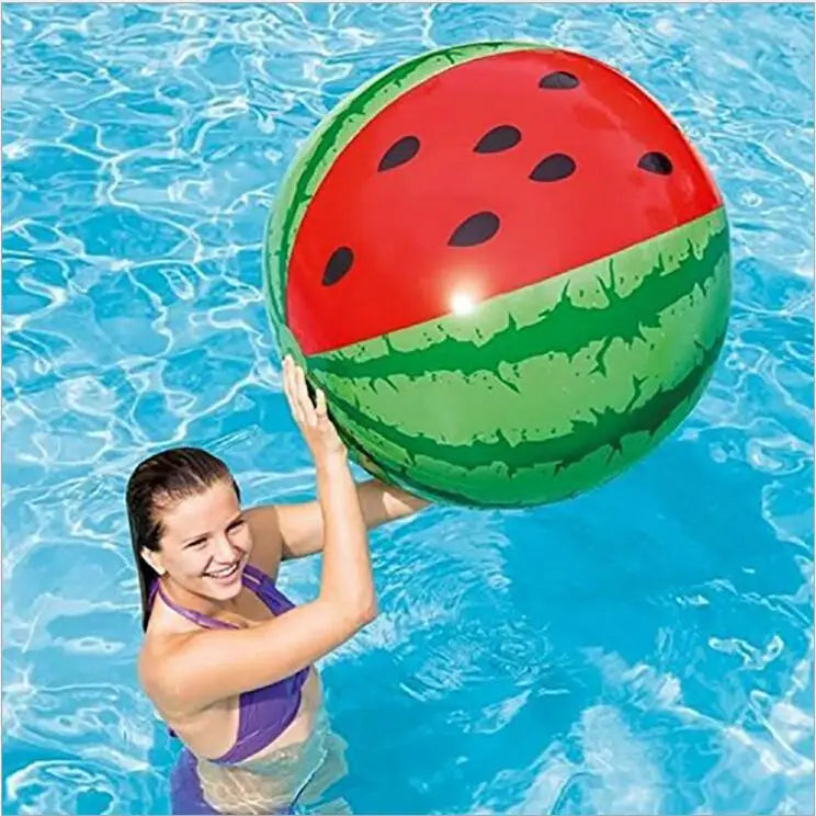 Large Inflatable Watermelon Beach Ball, 90cm PVC Pool Toy for Adults and Kids, Fun Summer Activity