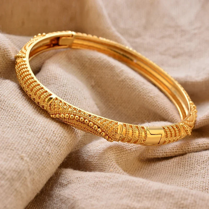 Gold Plated Bangles Luxury Arabic Wedding Bracelet