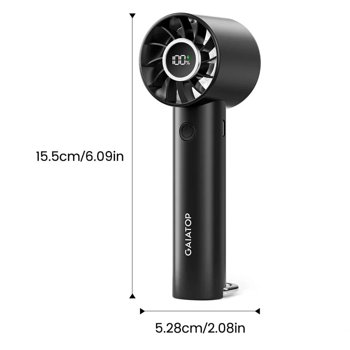 Portable Mini Fan Handheld Fan with LED Display 3 Speeds