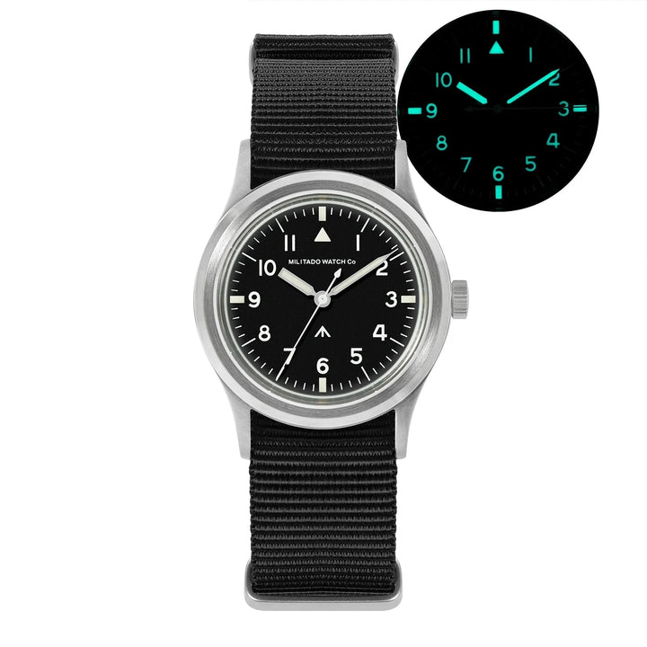 36mm Field Watch Sapphire Crystal VH31 Sweep Quartz