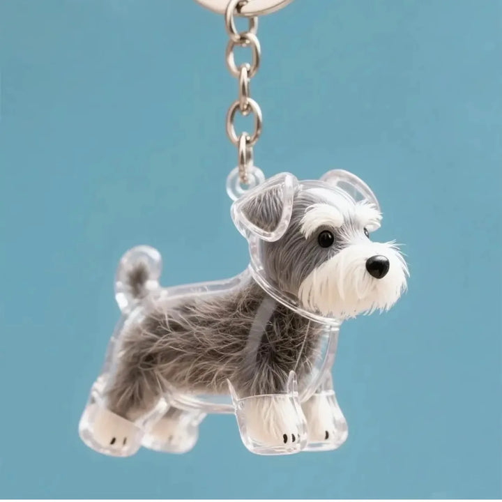 Dog Hair Keepsake Keychain Pendant Clear Resin Charm