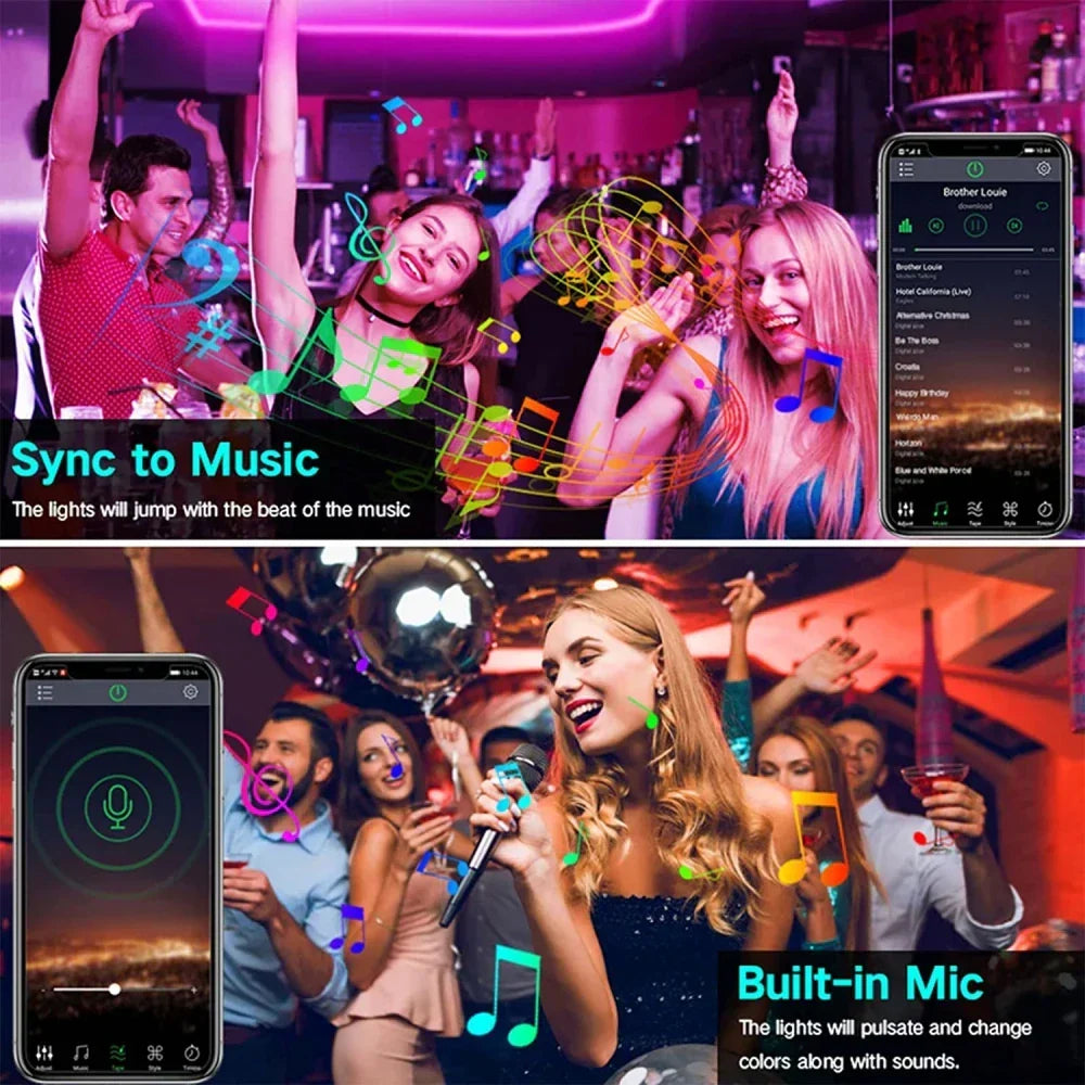 RGB LED Strip Lights 2835 App Music Sync Ambient Decor