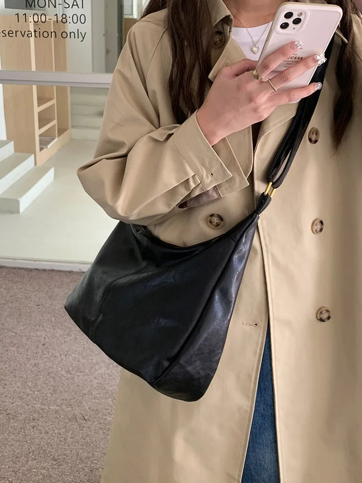 Soft Versatile Womens Hobo Bag - Slouchy, Faux Leather
