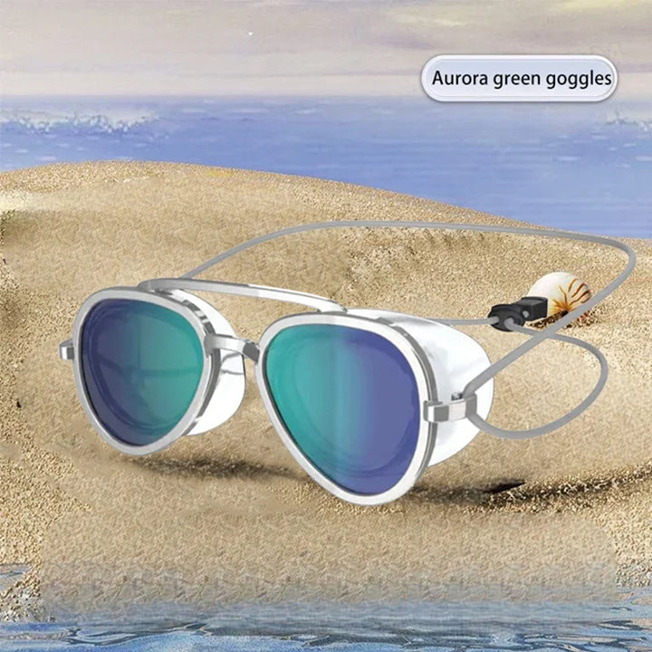 Wide Angle Anti-Fog Swimming Goggles – Full View Retro Frame Unisex Pool Swim Eyewear 2026