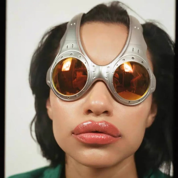 Sunglasses Metal Frame Oversized Round Lens Eyewear For Outdoor Cycling TikTok Viral Retro 2026