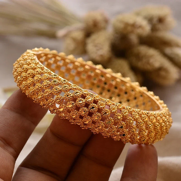 Gold Plated Bangles Luxury Arabic Wedding Bracelet
