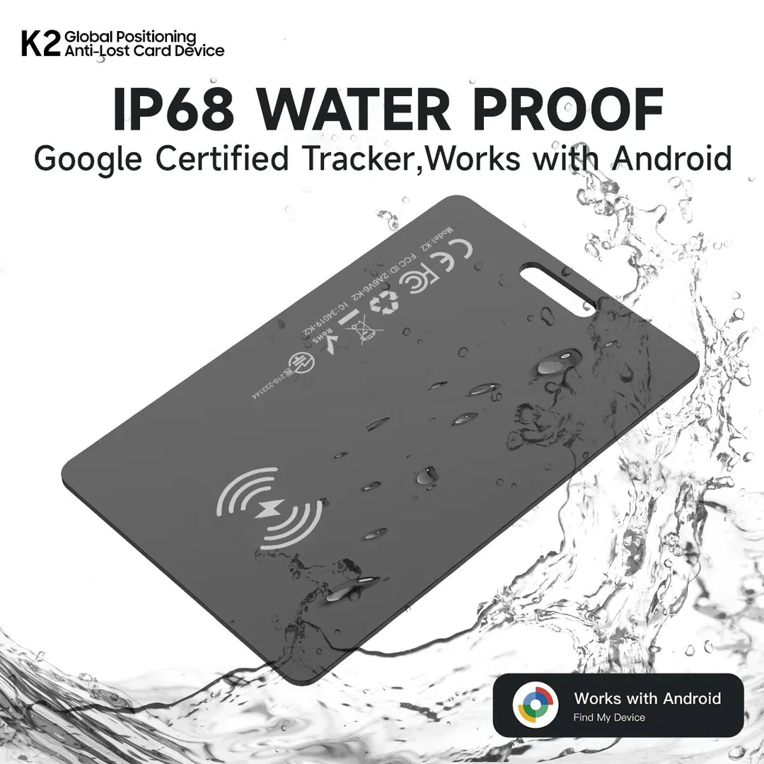 Smart Wallet Tracker Card IP68 Waterproof – Wireless Rechargeable Android Item Locator 2026
