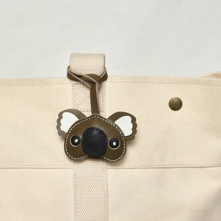 Leather Bag Charm No Face Keychain Black Cozy Cute Gift