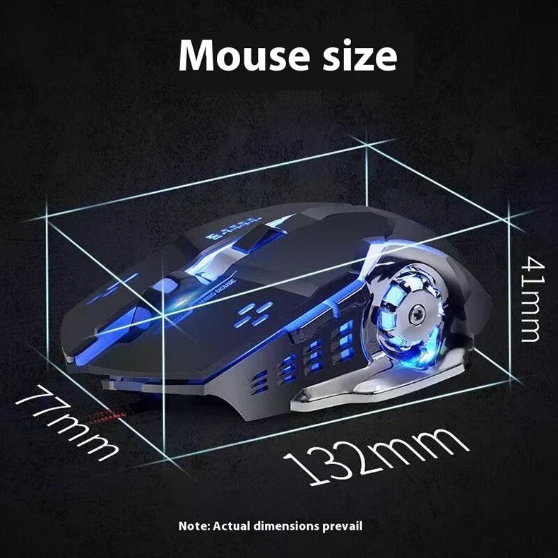 Wireless Rechargeable Gaming Mouse Bluetooth Silent Backlit