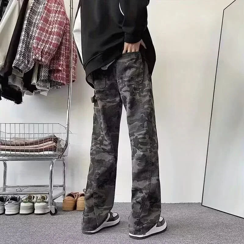 Oversized Men’s Cargo Jeans - Baggy Straight Denim Wear