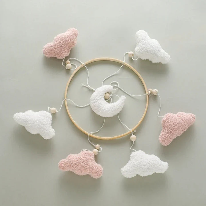 Wooden Crib Mobile Felt Bear Musical Newborn Sensory Toys