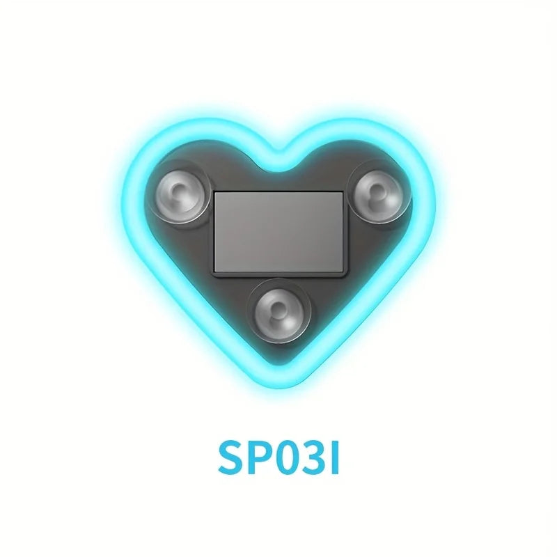 Car Window Neon Light Heart Shaped LED Interior Lamp TikTok Viral Fall 2026 Solar Powered Wiring Free