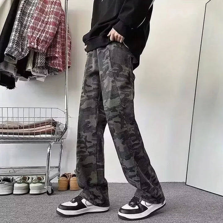 Oversized Men’s Cargo Jeans - Baggy Straight Denim Wear