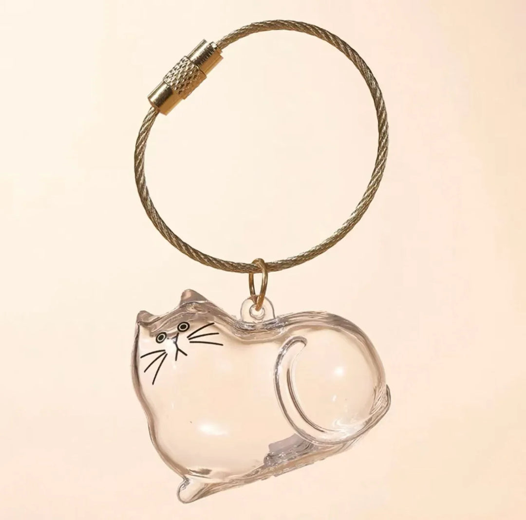 Dog Hair Keepsake Keychain Pendant Clear Resin Charm