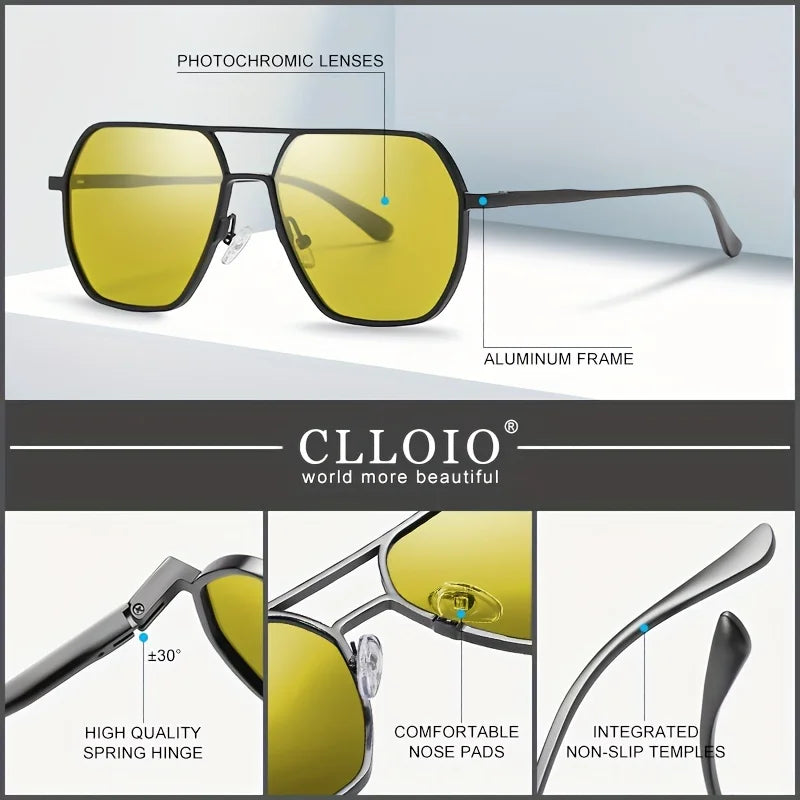 Photochromic Sunglasses Anti Glare Day Night Vision Polarized UV400 Unisex Square Frame Summer 2026 Trend