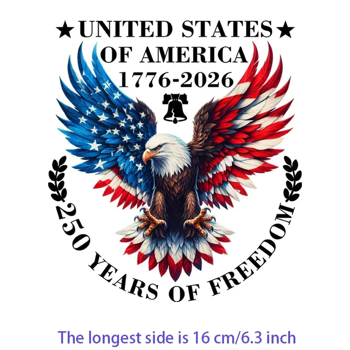 Iron On Patches USA Flag Bald Eagle Heat Transfer Set Patriotic 4th Of July DIY Clothing Decor 2026