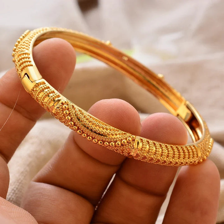 Gold Plated Bangles Luxury Arabic Wedding Bracelet