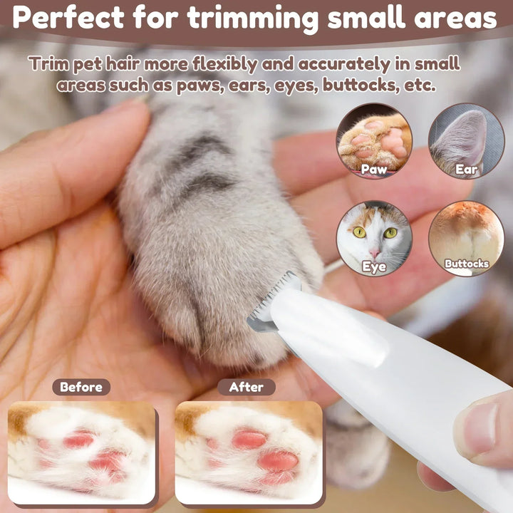 Waterproof Dog Paw Trimmer with LED Light – 18mm Wide Blade LED Display Pet Grooming Clipper 2026