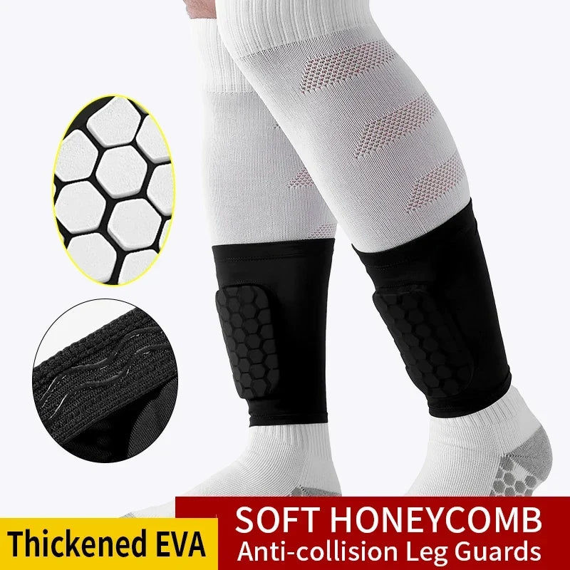Football Shin Guard Sleeve Covers - Lightweight Elastic Protective Leg Sleeves for Men Women and Teens