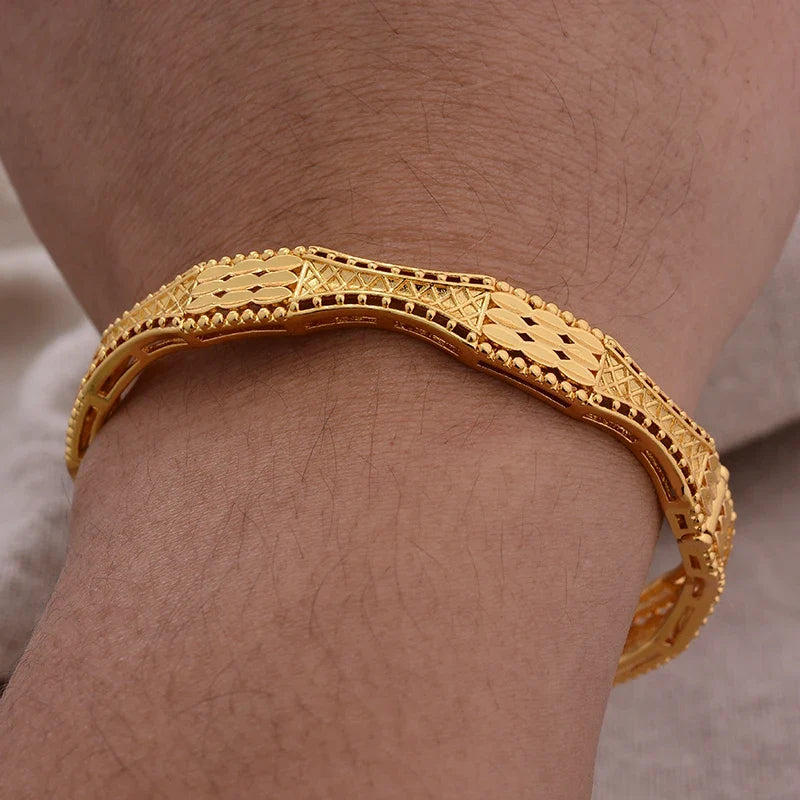 Gold Plated Bangles Luxury Arabic Wedding Bracelet