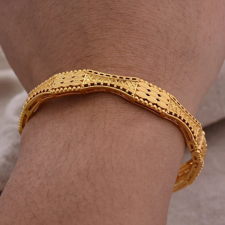Gold Plated Bangles Luxury Arabic Wedding Bracelet