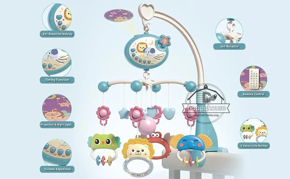 Musical Baby Mobile Projection Remote Newborn Sensory Toys