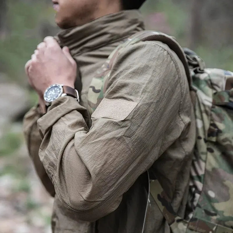 Lightweight Men’s Jacket - Tactical Zip, Polyester, Summer
