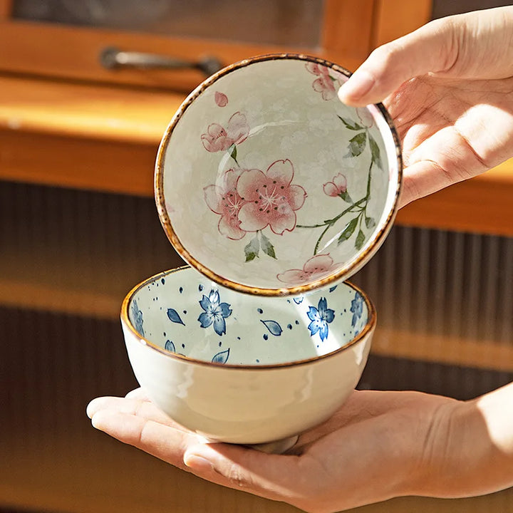 Japanese Ceramic Bowl Set 6pc Microwave Safe Gift Box