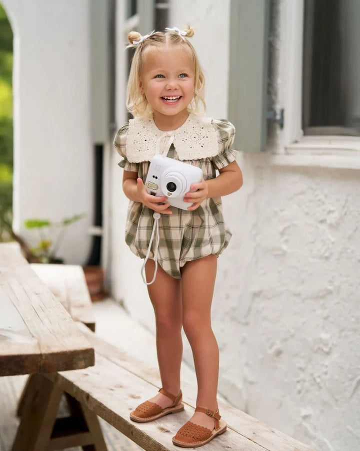 Soft Unisex Kids’ Matching Outfits – Plaid Grid, Floral, 100% Cotton, Summer Casual Wear