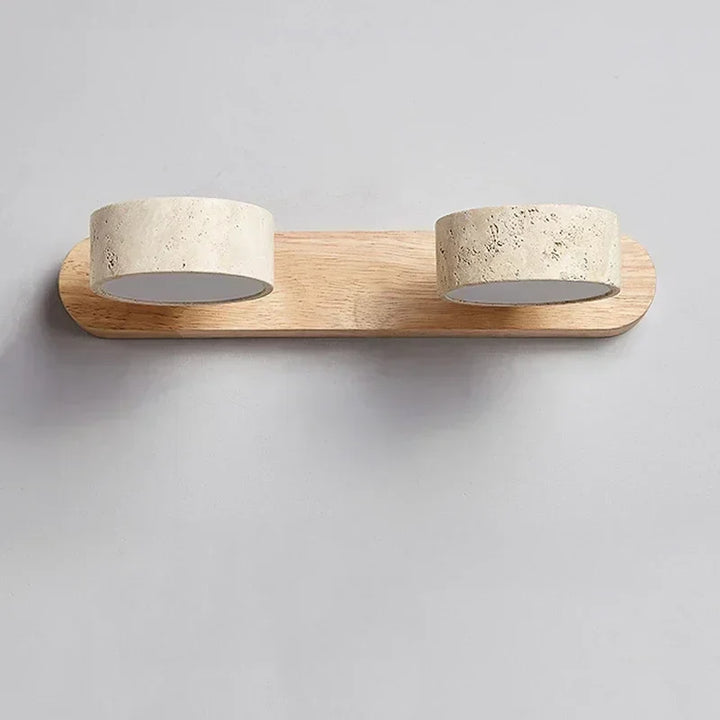Japandi Wabi Sabi Round LED Wall Light With Mirror Bathroom