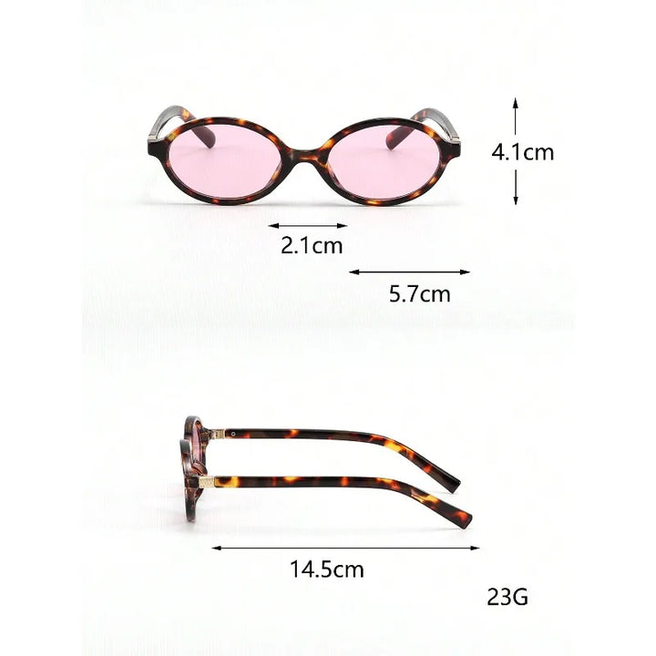 Retro unisex small oval sunglasses – mirror lens, resin frame, casual beach &amp; daily accessory