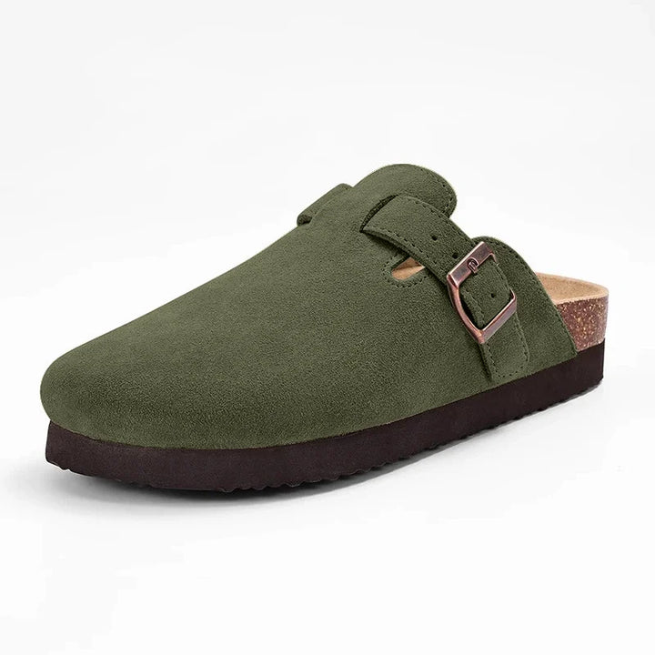 Comfort Cork Slide Sandals – Unisex Suede Footbed Clogs