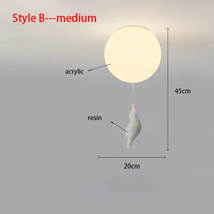 Ceiling Light Bear Cartoon Acrylic Spheres – Kids Room Chandelier, Nursery Decor, TikTok Viral 2026 Gift
