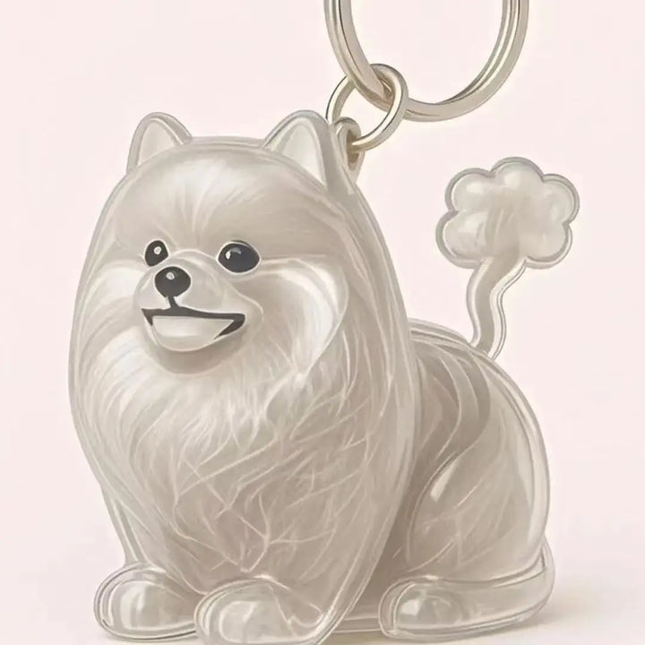 Dog Hair Keepsake Keychain Pendant Clear Resin Charm