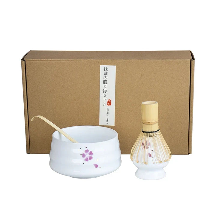 Matcha Tea Set Porcelain 4Pc Handmade Easy Clean Gift Kit