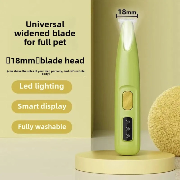 Waterproof Dog Paw Trimmer with LED Light – 18mm Wide Blade LED Display Pet Grooming Clipper 2026