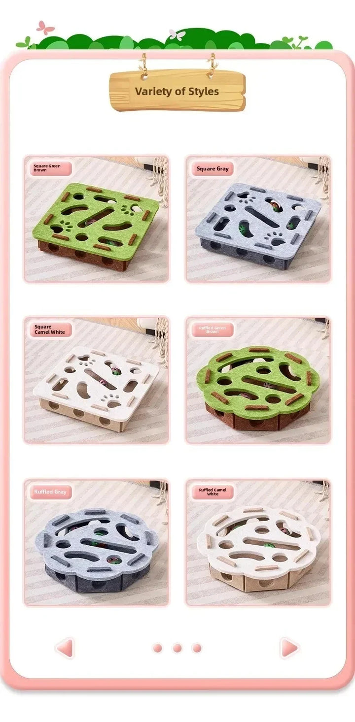 Cat Puzzle Toy Box With Ball Suede Felt Indoor Cat Exercise Entertainment Eco Friendly Gift 2026 TikTok Viral