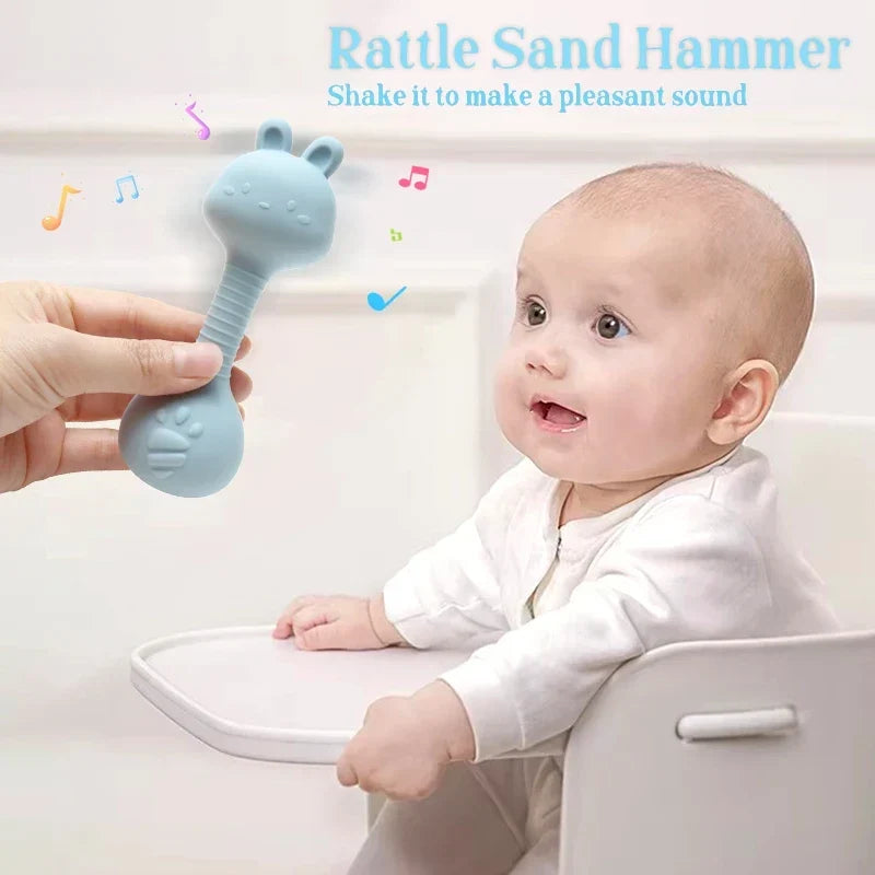 Silicone Rabbit Teether Rattle Newborn Sensory Toys