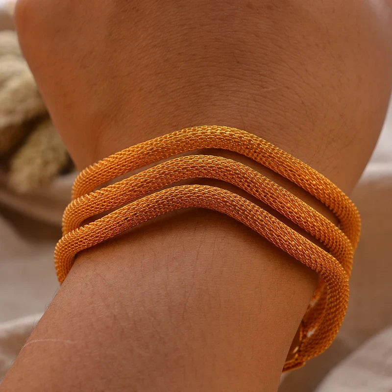 Gold Plated Bangles Luxury Arabic Wedding Bracelet