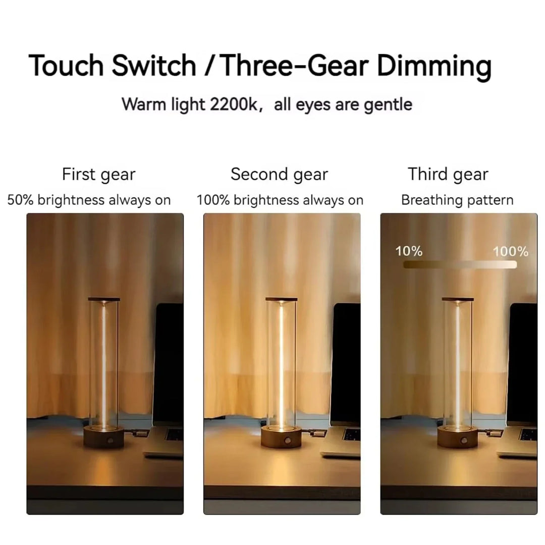 Cordless LED Table Lamp - Rechargeable Magnetic Design, Touch Sensor, Dimmable for Bedroom