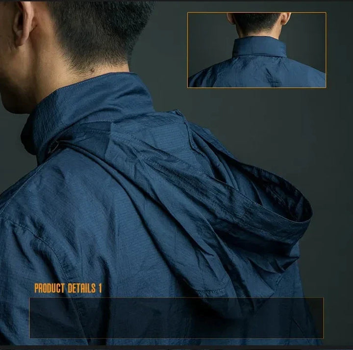 Lightweight Men’s Jacket - Tactical Zip, Polyester, Summer