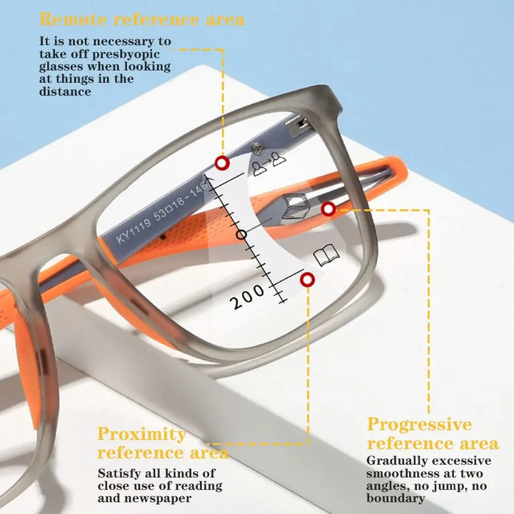 Anti-Blue Light Reading Glasses - Progressive Multifocal Eyewear, Ultra Light Frame, Back To School 2026