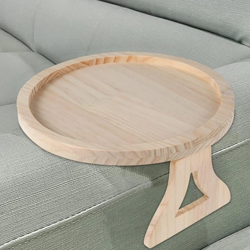 Bamboo Sofa Arm Tray Portable Couch Armrest Snack Holder
