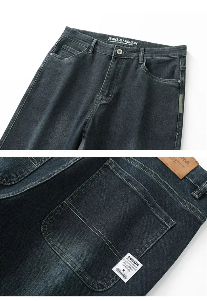 Stretchy Men’s Jeans - Wide Leg, Cotton, Business Casual